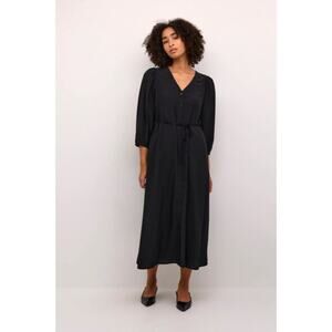 Hatch Dress Black Easy Nurse Button Down Sundress Tie Bust Midi Size 0 / XS